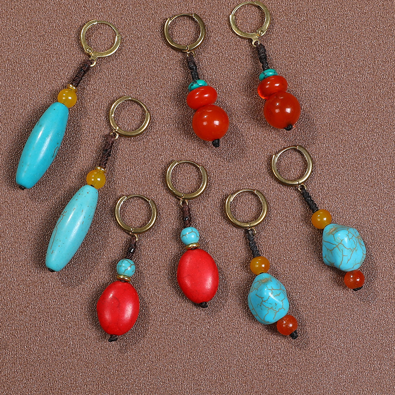 Tibetan Turquoise Earrings at music festival scene