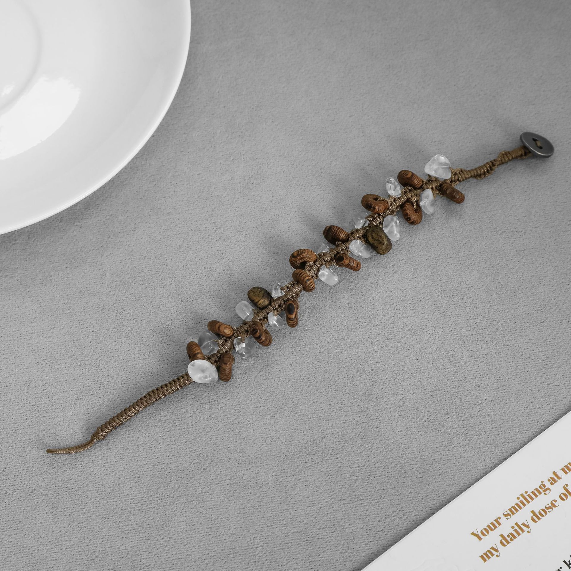 Manuscript Series Neo-Chinese Gravel Bracelet: Chinese style bracelet detail view