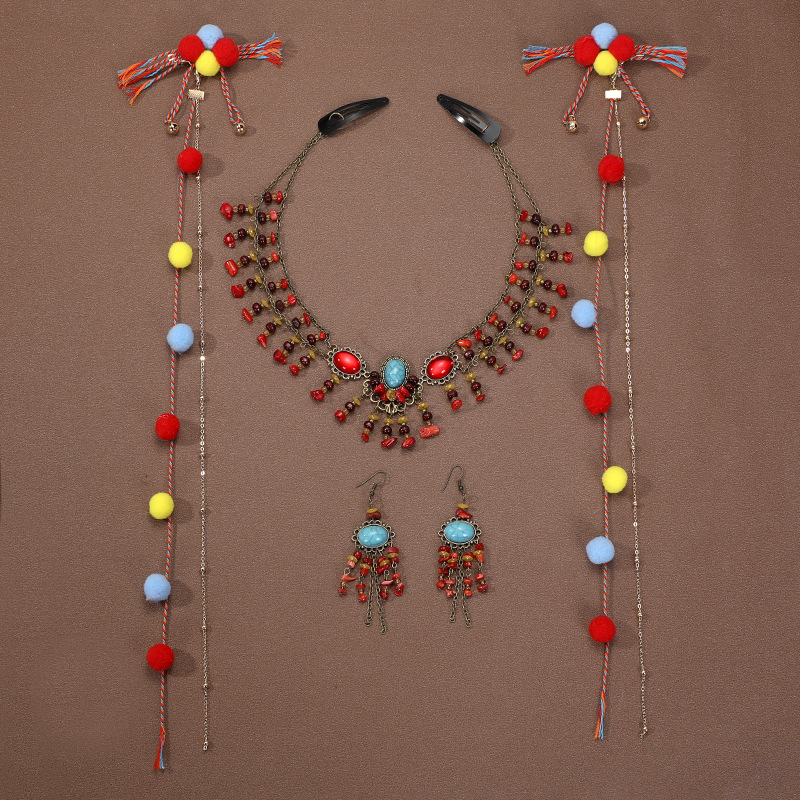 Tibetan Water Drop Tassel Forehead Ornament - Image 7