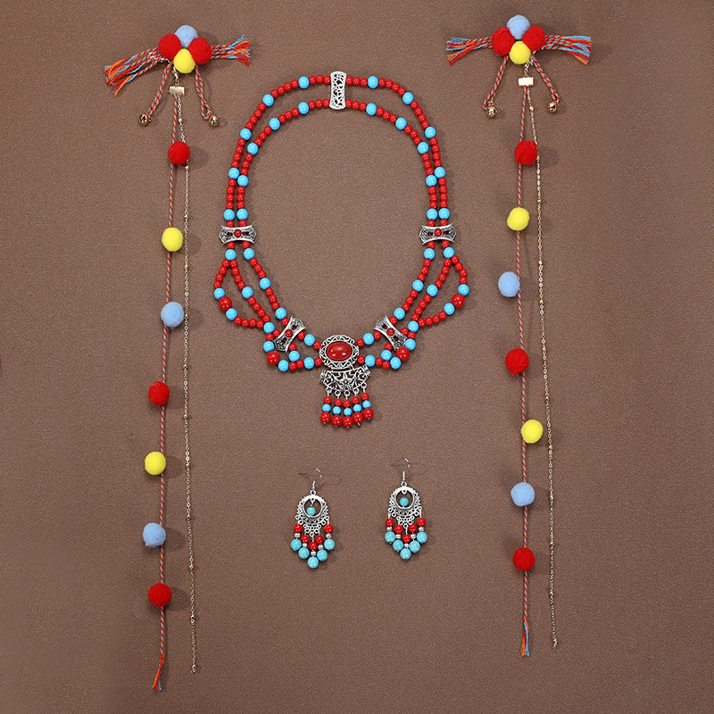 Tibetan Water Drop Tassel Forehead Ornament - Image 9