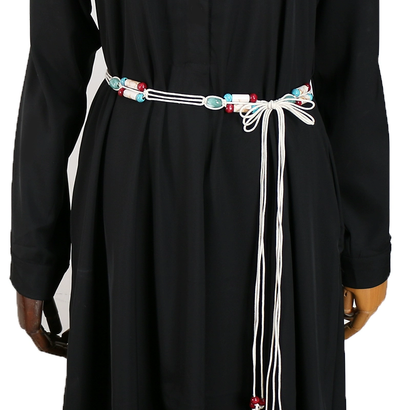 Ethnic Style Woven Waist-Cinching Belt: Ethnic Braided Detail