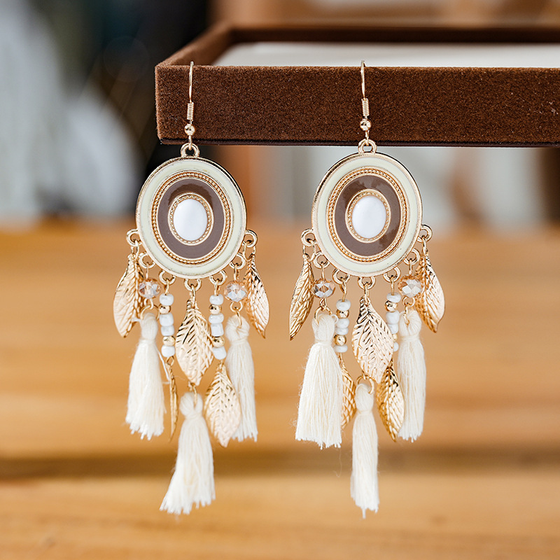 Dixi Diamond-Studded Leaf Earrings: summer fair outfit