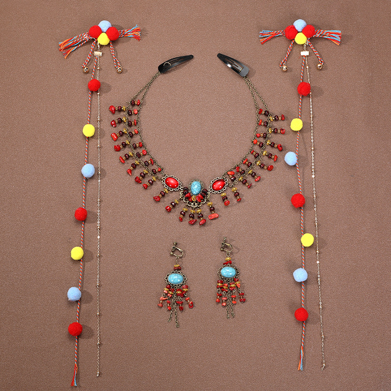 Tibetan Water Drop Tassel Forehead Ornament - Image 8