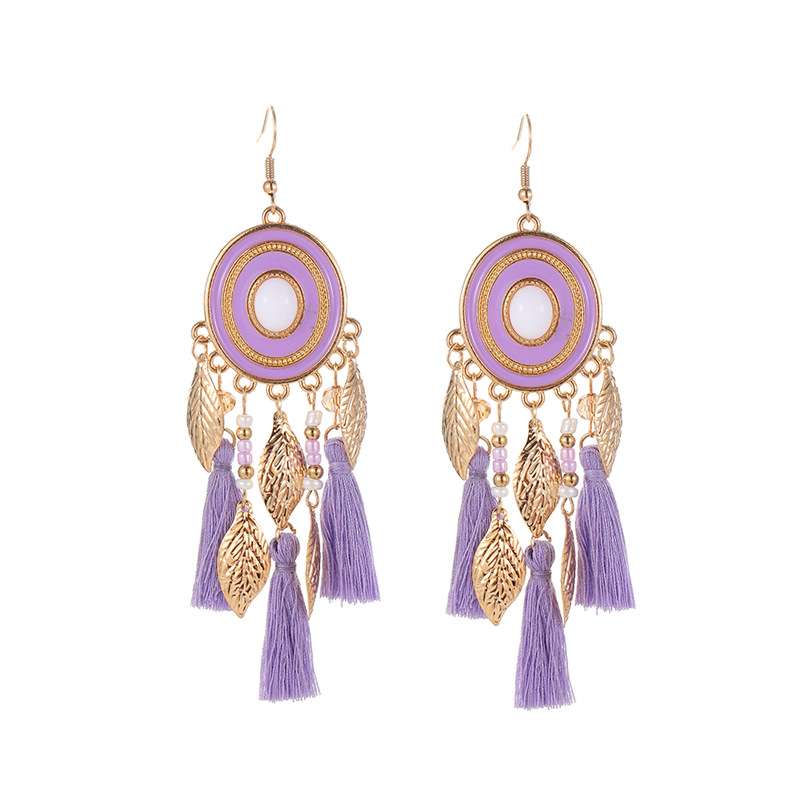 Dixi Diamond-Studded Leaf Earrings: diamond studded earrings detail view