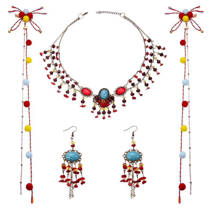 Tibetan Water Drop Tassel Forehead Ornament