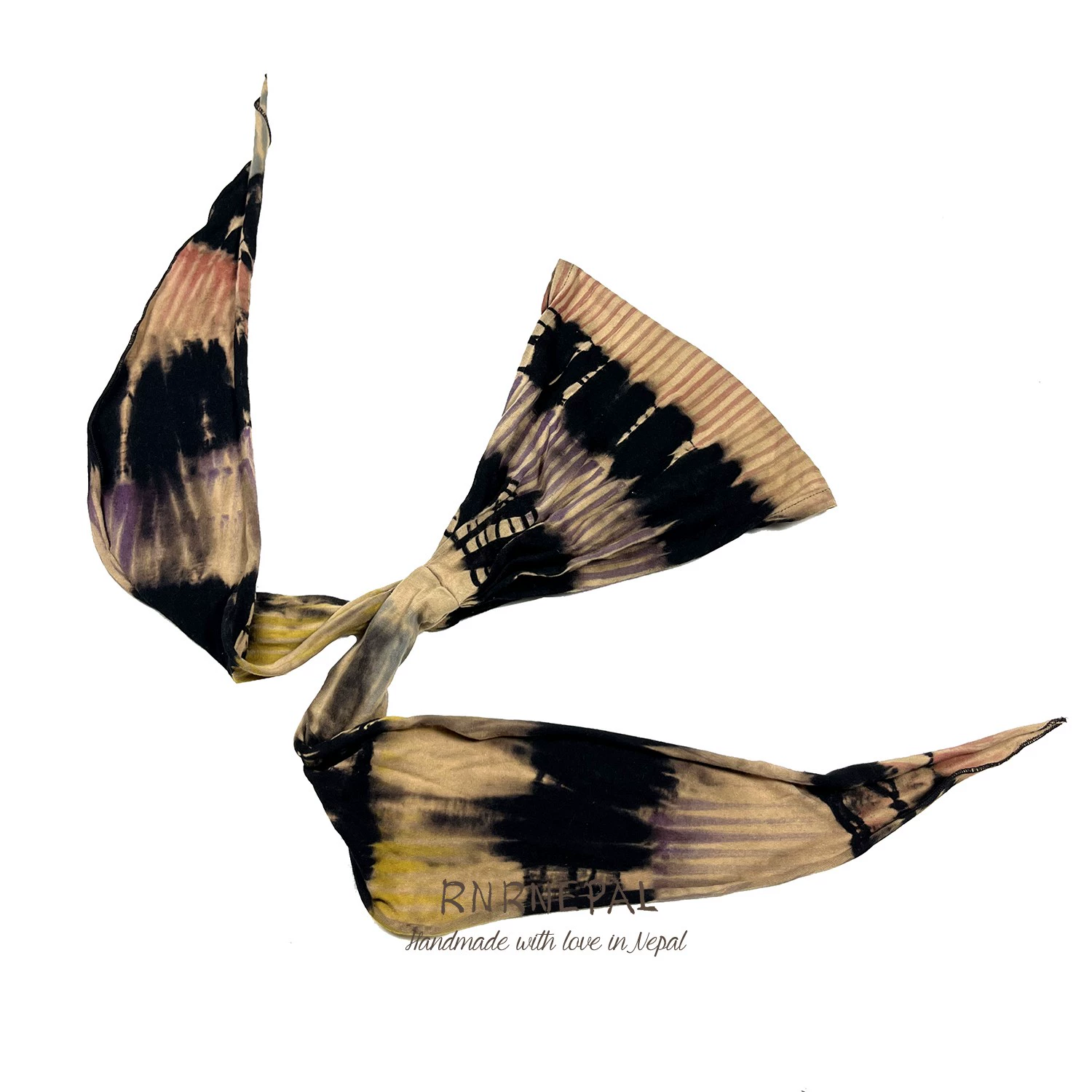 RNRNEPAL Cotton Tie-Dye Headscarf: Festival Bohemian Outfit Scene