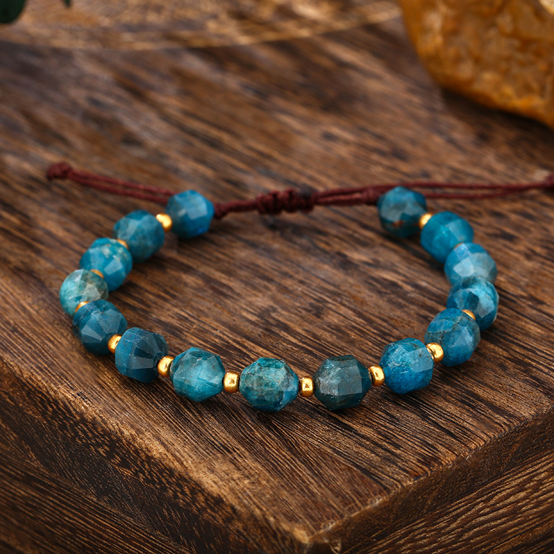 Blue Apatite Natural Stone Bracelet: daily wear scene