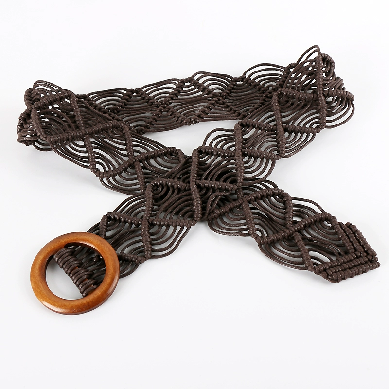 Ethnic Woven Waist-Cinching Waist Belt: weekend market scene