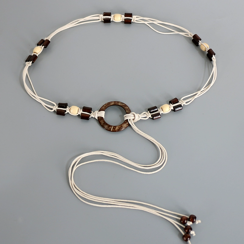 Ethnic Style Woven Waist Belt: sunset beach gathering