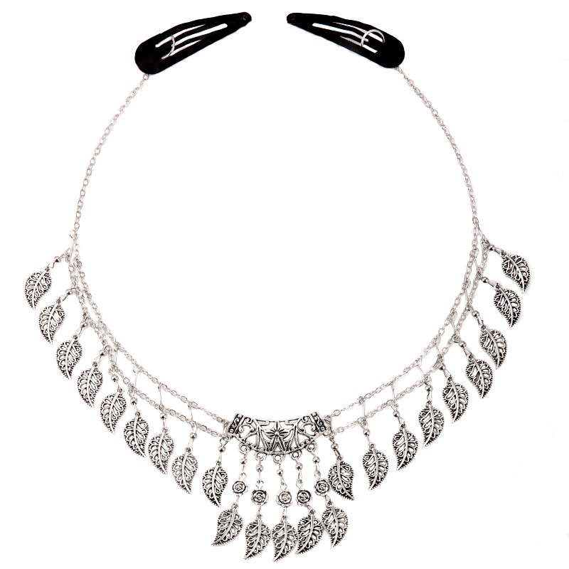 Tibetan Silver Miao Brow Pendant Forehead Chain: Ancient Style Forehead Chain Detail View