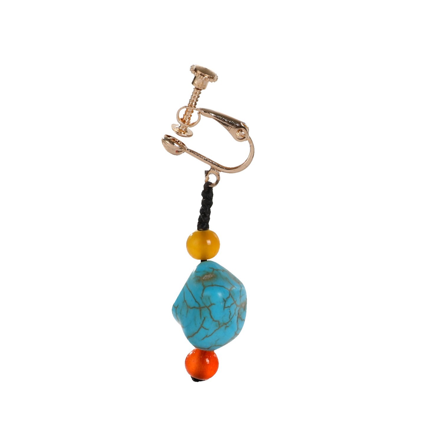 Tibetan Turquoise Earrings: Turquoise Earrings stone detail view