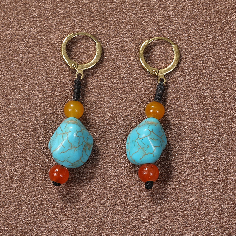 Tibetan Turquoise Earrings at cultural event
