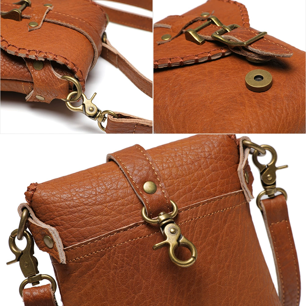 Vintage Full Grain Leather Crossbody Bag: daily durability scene