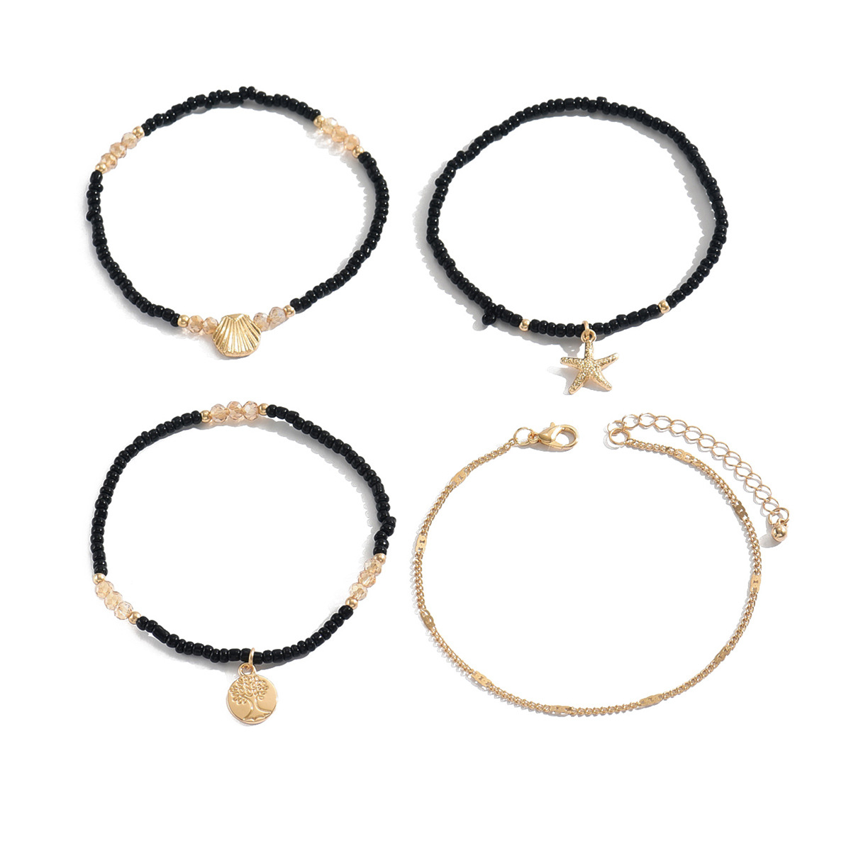 Bohemian Alloy Anklet: café outing scene