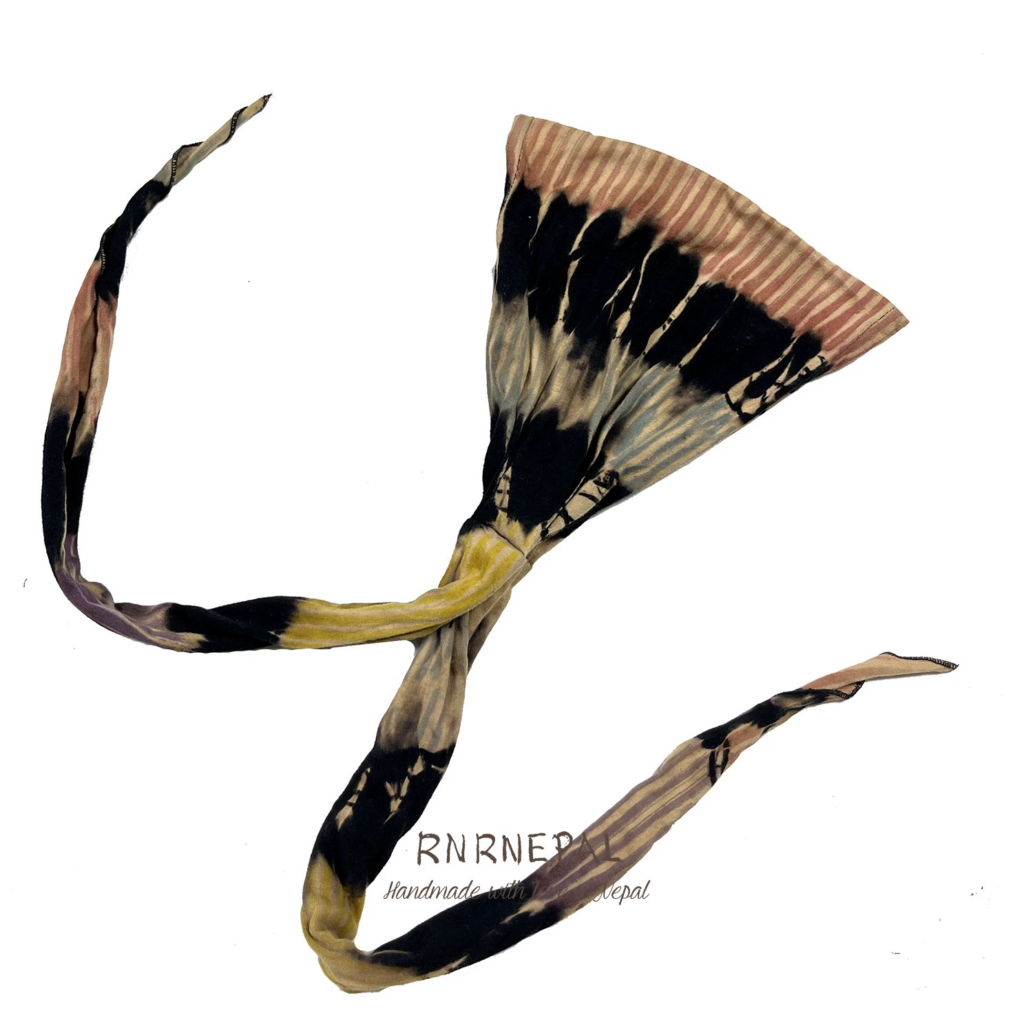 RNRNEPAL Cotton Tie-Dye Headscarf: Casual Bohemian Outfit Scene